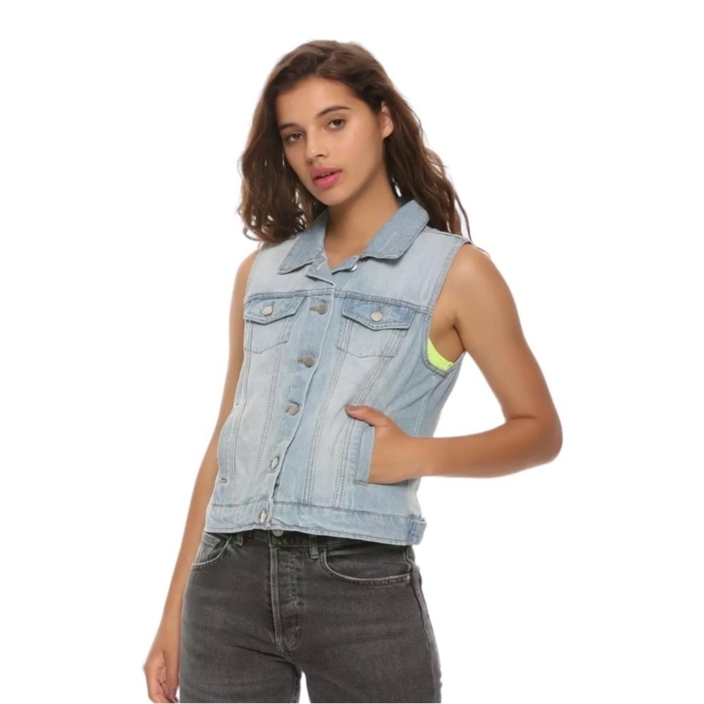 Loft Denim Vest Vintage Blue Size Xs